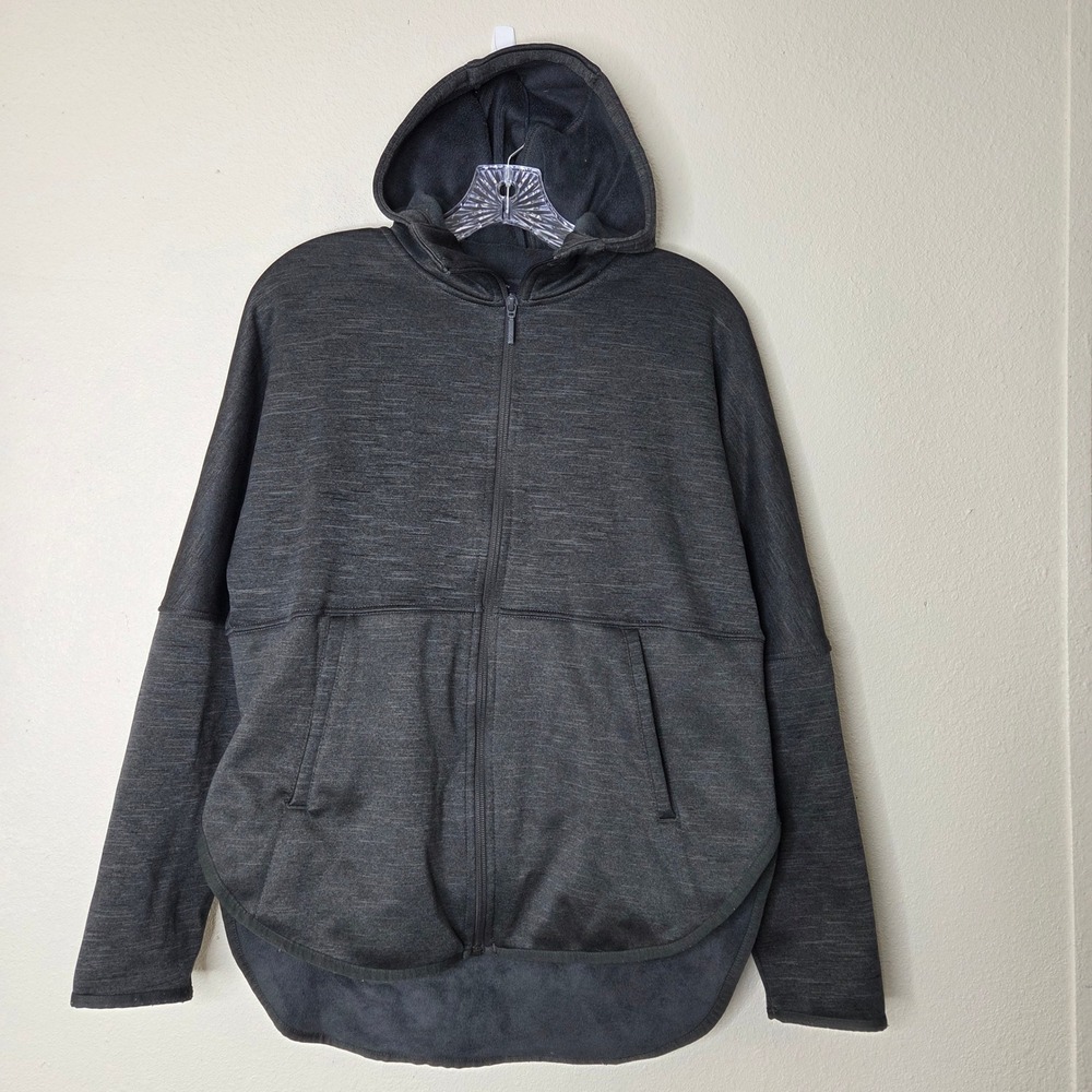 The North Face Jacket Womens XS Gray Full Zip Hood Heathered‎ Fleece Lined